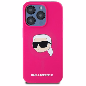 Karl Lagerfeld KLHMP15LSKHPPPLF iPhone 15 Pro 6.1" fuchsia/fuschia hardcase Silicone Karl Head Print MagSafe