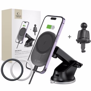Tech-Protect MM15W-V1 Car Phone Hoidja koos MagSafe 15W Wireless Laadija jaoks Cockpit/Air Vent - must