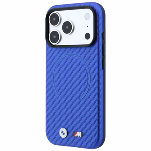 BMW M Carbon Printed Ring MagSafe ümbris mudelile iPhone 17 Pro / 18 Pro – sinine