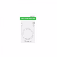 USB kaabel Ugreen US155 MFi USB to Lightning 2.4A 2.0m valge