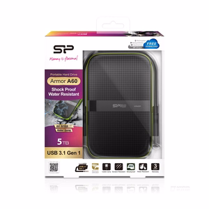 Silicon Power Armor A60 väline kõvaketas 5000 GB must, roheline