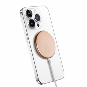 Crong MagSpot alumiiniumist 15 W magnetiline juhtmevaba laadija, MagSafe'iga ühilduv, kuldne