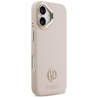 GUESS ümbris jaoks IPHONE 17 compatible with MagSafe GUHMP17SPGCRMDEP (PU W/ Grained Strass Logo) roosa