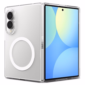 Spigen AirSkin MagFit MagSafe ümbris Samsung Galaxy Z Fold 8-le, läbipaistev ja valge