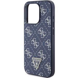 Guess 4G Triangle Metal Logo ümbris jaoks iPhone 15 Pro - sinine