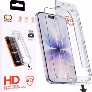 Tel Protect Dust-Free Easy Fit Full Glue 6D закаленное стекло для Iphone 16 Pro/17 черное