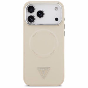 Чехол Guess Triangle Logo MagSafe для iPhone 17 Pro бежевый