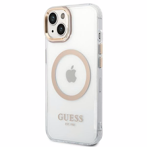 Guess GUHMP14MHTRMD iPhone 14 Plus 6.7 "kuldne / kuldne hard ümbris Metal Outline Magsafe