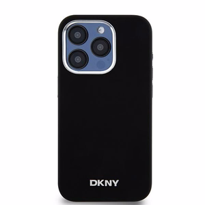 DKNY DKHMP15LSMCHLK iPhone 15 Pro 6.1"must ümbris Liquid Silicone Small Metal Logo MagSafe
