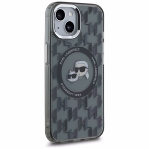Karl Lagerfeld IML Monogram Karl & Choupette Head MagSafe iPhone 15 Plus Ümbris - must