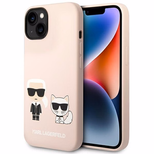 Karl Lagerfeld KLHMP14SSSKCI iPhone 14 6.1 "hardcase light roosa / light roosa Silicone Karl & Choupette Magsafe