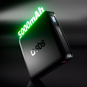SBS HD 10W 5000mAh USB-C Akupank koos LCD Ekraan - must