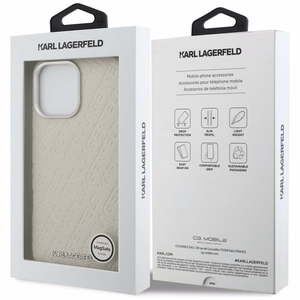 Karl Lagerfeld FW Stamped Karl MagSafe Ümbris iPhone 16 Pro Max - beež
