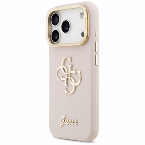 GUESS ümbris jaoks IPHONE 17 Pro GUHCP17LPCS4GSP (Grained PU Big 4G & Stand Camera) roosa