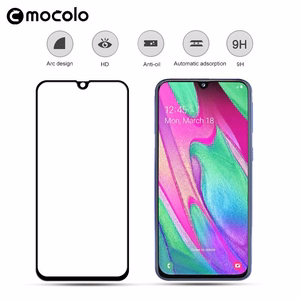Mocolo 3D 9H Full Glue karastatud ekraanikaitseklaas seadmele Samsung Galaxy A40, musta raamiga