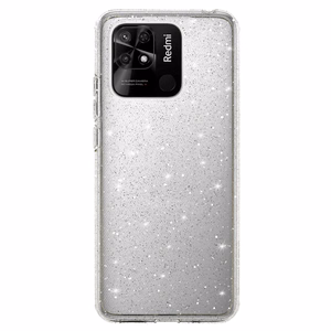 Crystal Glitter Ümbris jaoks Xiaomi Redmi 10C Hõbedane