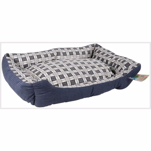 Soft sofa-style dog bed, 75 × 58 × 19 cm, size L, Navy Blue