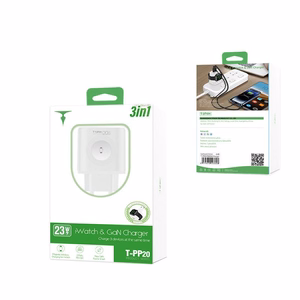 WALL CHARGER T-PHOX T-PP20 GAN iWATCH 3IN1 WHITE