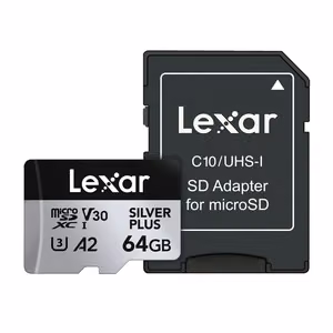 Lexar High-Performance Silver Plus microSDXC 64 GB mälukaart + adapter