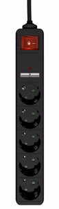 Toitepikendus 1.5M/5 pesa SPG5-U2-5-02 GEMBIRD