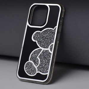 TEDDY BEAR Ümbris jaoks IPHONE 15 hõbedane