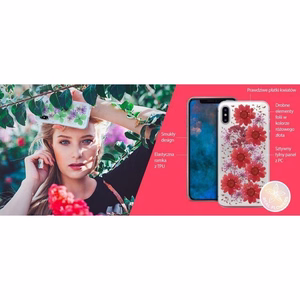 Puro Glam Hippie Chic ümbris seadmele iPhone XR, ehtsate roheliste õielehtedega