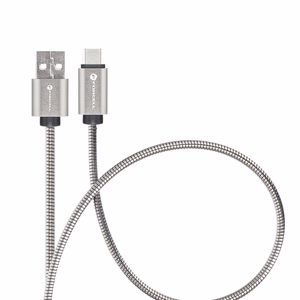 Kaabel USB A to USB C Forcell F-Energy QC4.0 3A 66W Metal 2 m C234 hõbedane