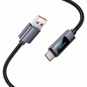 Кабель USB A to USB C Hoco 5A с дисплеем 1 м X112 чёрный