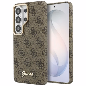 Guess ümbris 4G Script MagSafe Samsung Galaxy S26 Ultra jaoks pruun