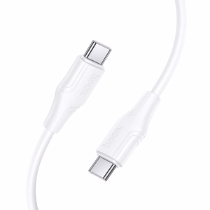 Силиконовый кабель USB C to USB C Hoco 3A 60W 1 м X124 белый