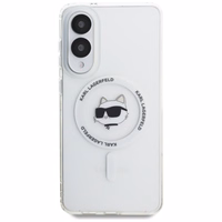 Karl Lagerfeld Button Choupette Head Printed Logo MagSafe Ümbris jaoks Samsung Galaxy S25 Edge - Valge