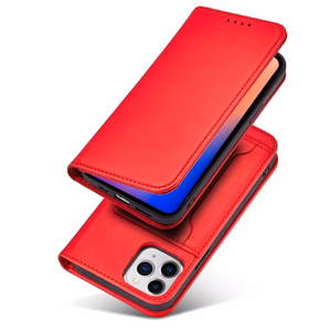 Magnetkaardi ümbris iPhone 12 Pro pouch kaardi rahakoti kaardihoidja Punane