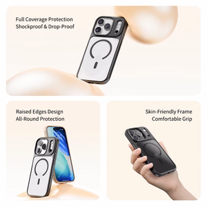 Rock Guard Lens Protection Series Magnetic Ümbris jaoks Iphone 17 Pro läbipaistev-must