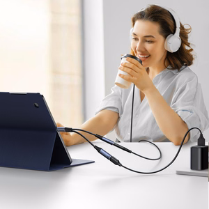 Joyroom SY-C02 2in1 DAC adapter USB-C to USB-C / 3.5 mm mini jack - must
