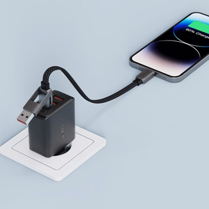 Acefast C13-05 USB-C - USB-A / USB-C Cable 480Mb/s 3A 0.2m - Black