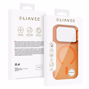 Liavec Cloudy чехол с металлической рамкой камеры для Iphone 17 Pro Max оранжевый (кнопка управления камерой)