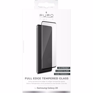 Puro Premium Full Edge Case Friendly karastatud ekraanikaitseklaas seadmele Samsung Galaxy S20, musta raamiga