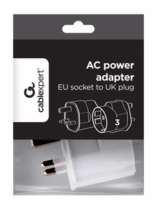 Gembird A-AC-EUFUKM-01 vahelduvvoolu adapter, EU Schuko pesa UK pistikule, 13 A
