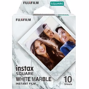 Fujifilm Instax Square White Marble – valge marmormustriga raamiga kiirfilm, 10 lehte