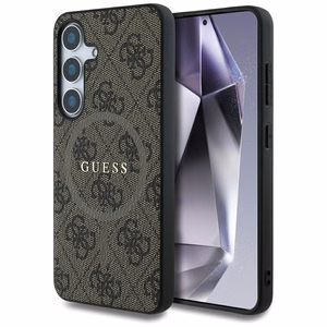 Guess Leather 4G Colored Ring Classic Logo MagSafe Samsung Galaxy S25 ümbris brown