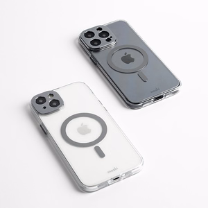 Moshi iGlaze MagSafe ümbris seadmele iPhone 15, läbipaistev Meteorite Gray detailidega