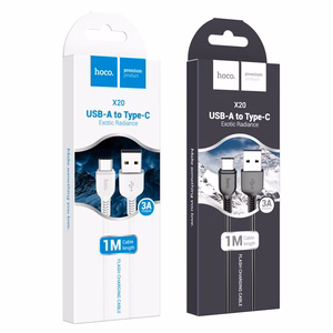 Kaabel USB A to USB C Hoco 2,4A 1 m X20 valge