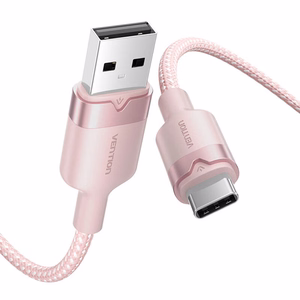USB 2.0 A to USB-C 3A kaabel Vention CTNPH 2M (roosa)