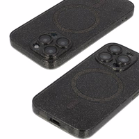 Glitter Magsafe Ümbris jaoks Iphone 17 Pro Max must läbipaistev