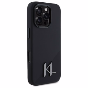 Karl Lagerfeld Silicone Shadow Metal Initial MagSafe iPhone 16 Pro Ümbris - must