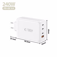 Tech-Protect NC240W-GaN 4-portiline 240W seinalaadija - valge