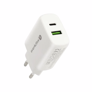 Laadija 1 x USB Quick Charge 3.0, 1 x USB-C PD PPS 25W valge