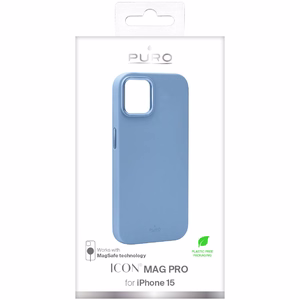 Puro Icon Mag Pro MagSafe Silicone Ümbris jaoks iPhone 15 - Light Sinine