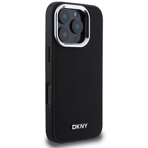 DKNY Plain Hõbedane Logo MagSafe iPhone 16 Pro Max Ümbris - Must