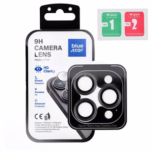 Tempered Glass Camera Lens Protector for iPhone 16 PRO / 16 PRO MAX Blue Star Easy Install black